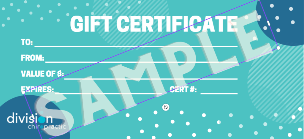 division chiro gift certificate